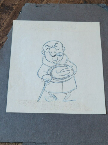 1950'S UPA MR. MAGOO ANIMATION CEL DRAWING DRAWN BY ART BABBITT DISNEY - Afbeelding 1 van 1