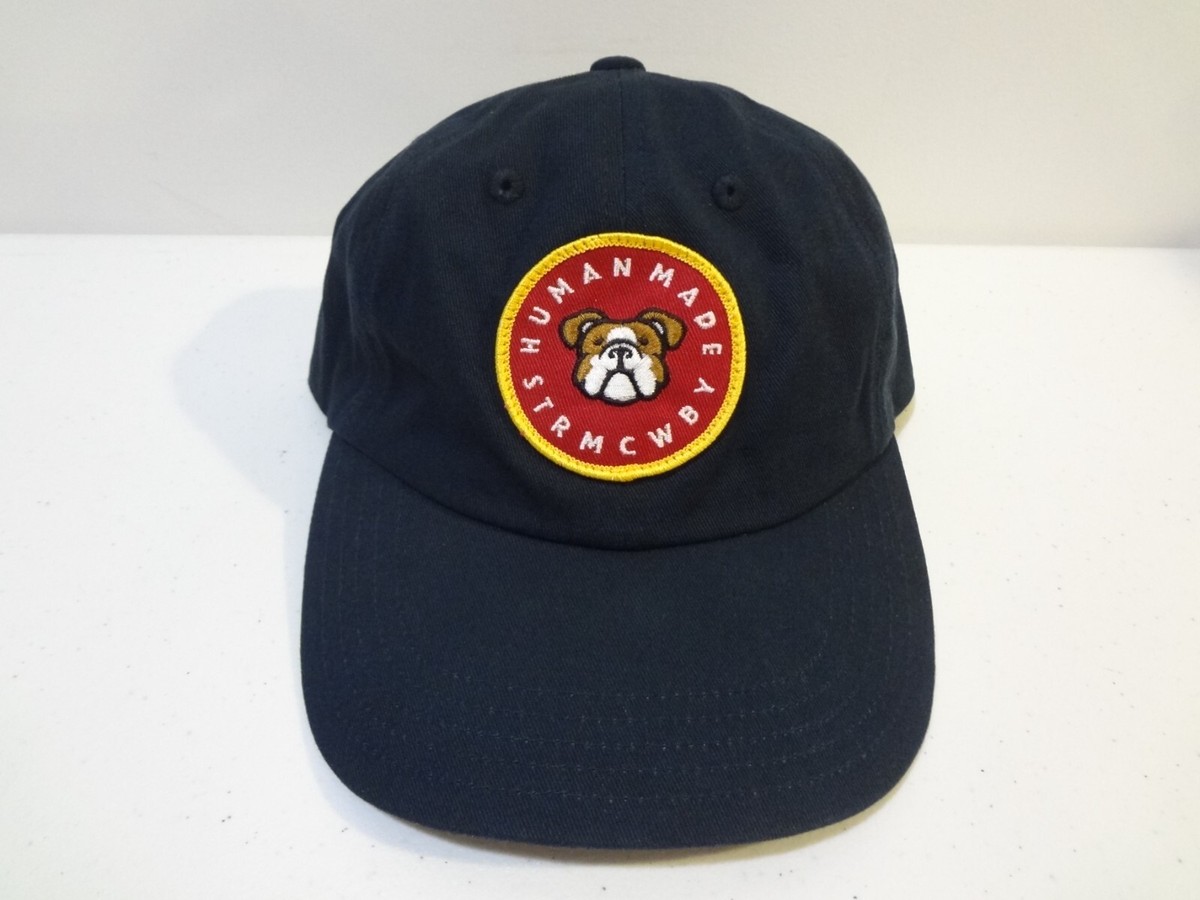 Human Made 6 Panel Strapback Cap Hat O/S Navy Blue Twill BULLDOG