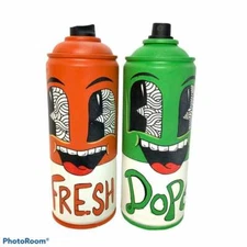Bundle Fresh & Dope Upcycled Art Mixed Media 2015 Spray Cans Signed