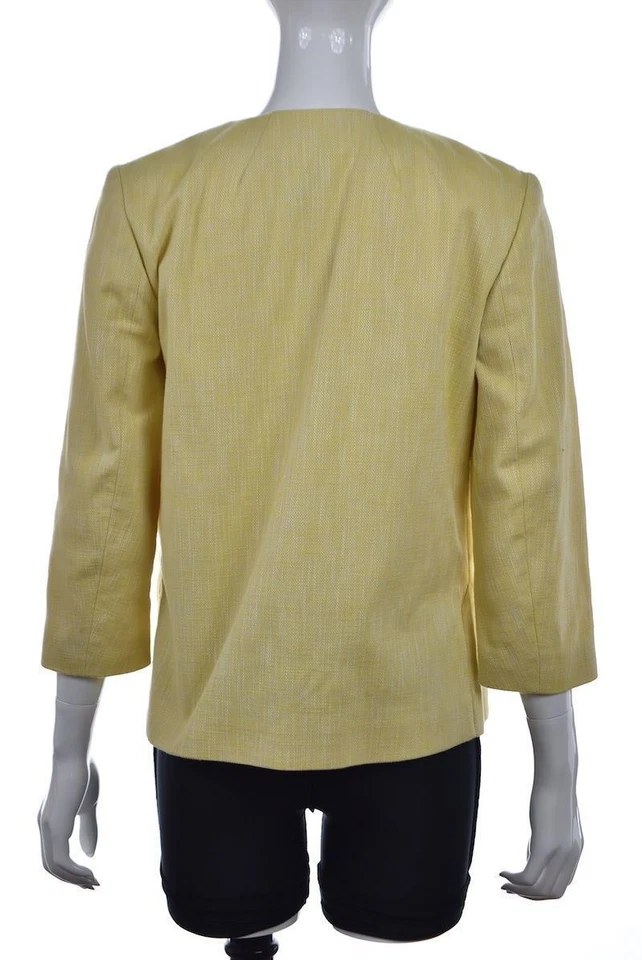 Blazer informal de algodón manga 3/4 amarillo talla 44 Piazza Sempione para mujer Foto 2 de 4