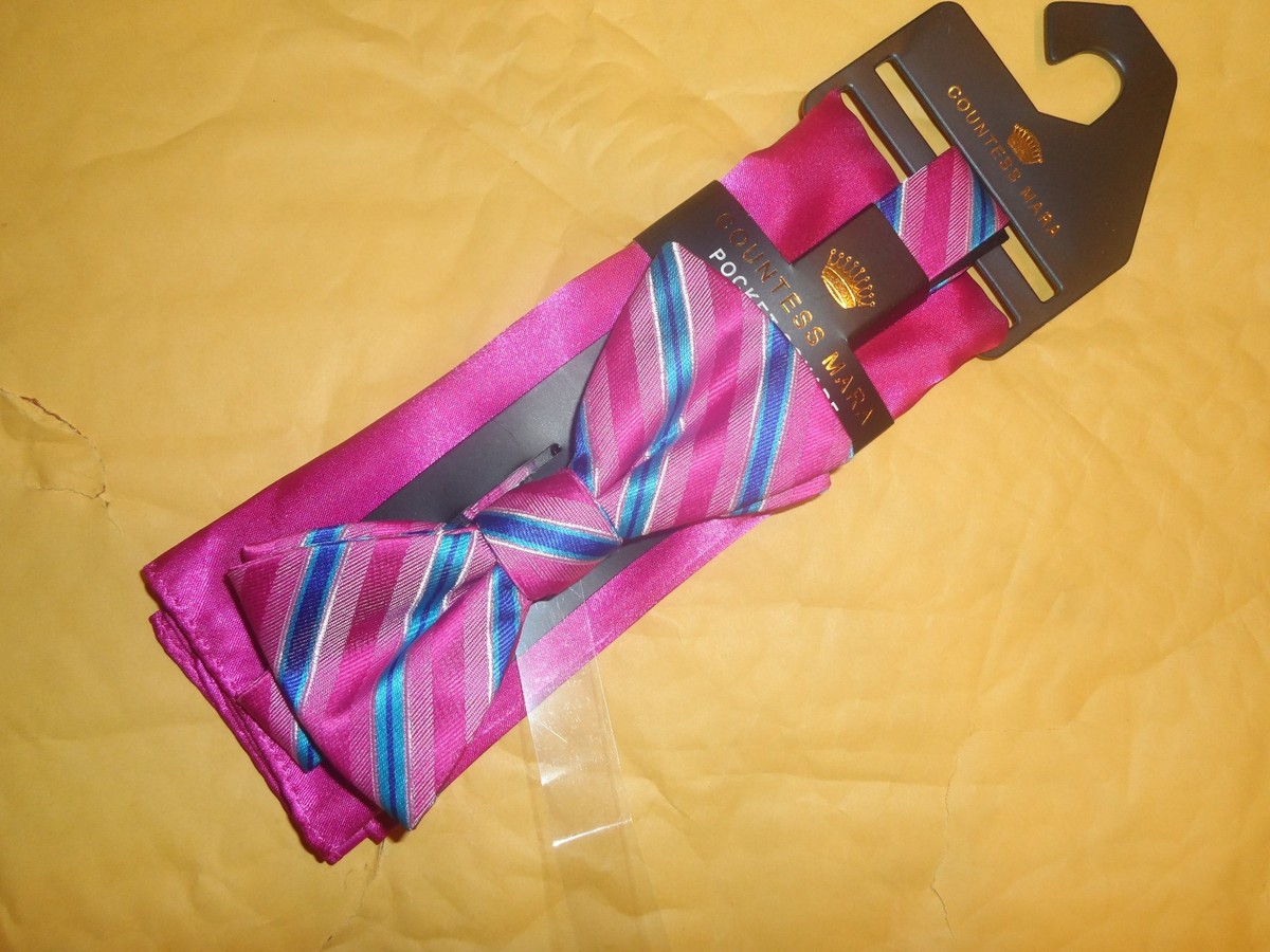 COUNTESS MARA PRE-TIED MULTI COLOR PINK BOW TIE & SHOCKING PINK