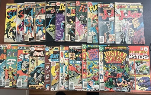 Vintage DC Comic Book Lot Of 21 Comics, Superman, Batman etc.  Various Years