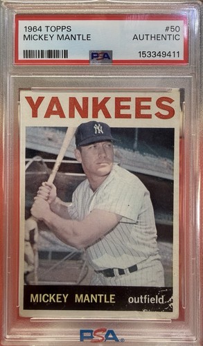 1964 Topps - Mickey Mantle #50 PSA Authentic.