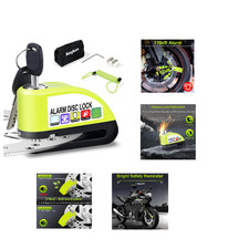 Bremsscheibenschloss Motorrad Alarm 110 dB Diebstahlsicherung Fluoreszierendes