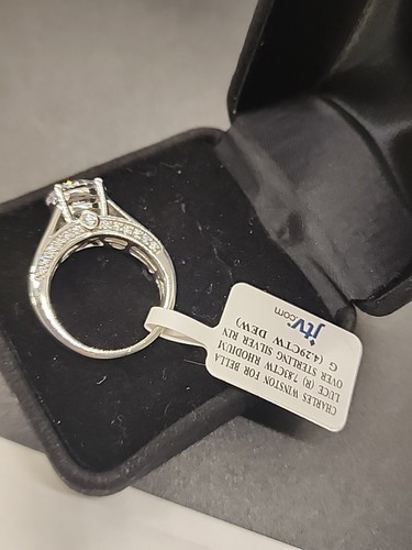 CHARLES WINSTON BELLA LUCE 4.29 CTW ZIRCONIA RHODIUM OVER STERLING RING SIZE 8 - Picture 8 of 10