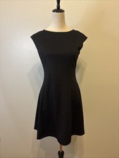 Gap Womens Black Fit Flare Dress Size 2 Open Back Sleeveless Above Knee