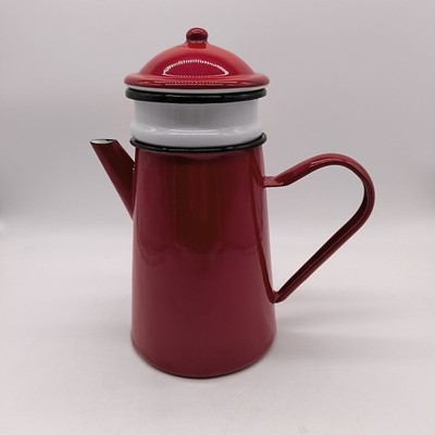 IBILI 910815 CAFETERA CON FILTRO ROJA 1,5 LTS, Stainless Steel, rot/weiß