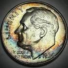 US 1964 Roosevelt Dime - 10 Cent Silver Coin - End roll toning