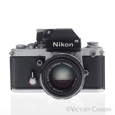 Nikon F2 Chome 35mm Film Camera w/ DP-1 Prism  50mm f1.4 Lens EXC 
