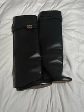 Givenchy Shark Lock Leather Boots Size 35.5