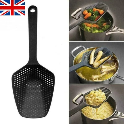 Food Strainer Scoop – Large Colander Shovel, BPA-Free Plastic Spoon for Draining