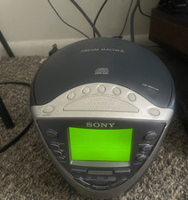 Sony Dream Machine CD Clock Radio AM/FM Digital Display Snooze Blue SilverTESTED