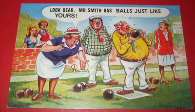 SAUCY BAMFORTH Comic KRONE GRÜNE SCHALEN BOWLING MR SMITH HAT BÄLLE WIE IHRE
