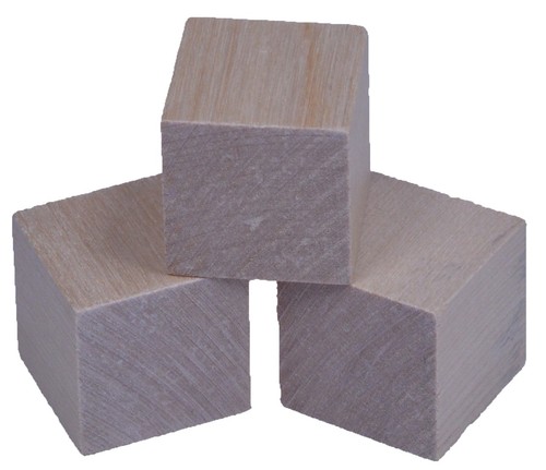 1" Wood Cube - 5 Pack - Picture 3 of 4