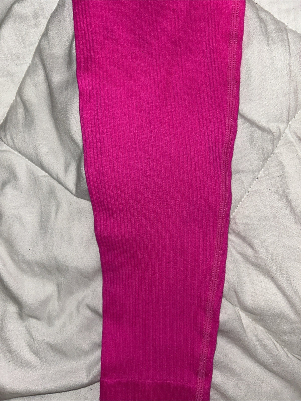 Small Polyester/Elastane Hot Pink Pull On Ribbed … - image 3