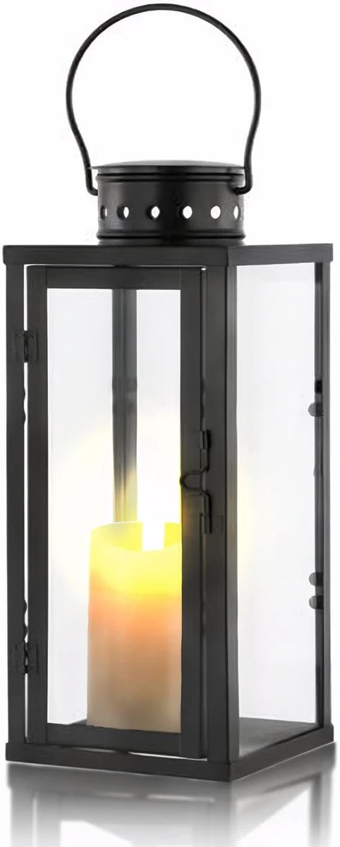 Lanterna Da Giardino Di Lusso In Metallo Nero E Vetro – Alta 54 Cm – Antivento, Per Esterni E Interni - 4