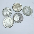 ROOSEVELT SILVER DIMES, LOT OF 5, 90% SILVER FREE SHIPPING #8814