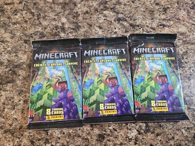 Lot of (3) 2023 Panini Minecraft Create, Explore, Survive Booster Packs New 
