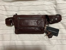 Spikes and Sparrow Leather Waist Belt Crossbody Bag Brandy Cognac NWT