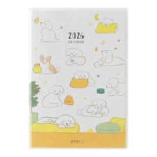 Midori 2026 B6 Weekly Pocket Diary Planner Dog Illustration by Natsumi Teraoka