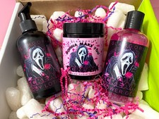 Glamgoria Gonna Make You Scream Ghostface body lotion, sugar scrub, & shower gel