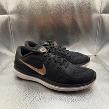 Size 8 Nike Flex 2017 Run Black Womens Low Top Lace Up Running Shoes 898476-008