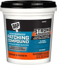 New DAP Weatherproof Patching Compound, White, 16 Oz (7079818740) Free Shipping