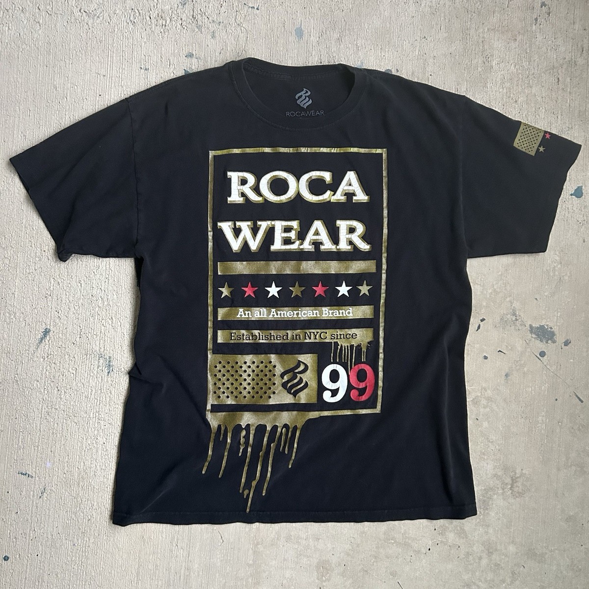 トップス Rocawear Rocawear Graphic T Shirt Mens XL Black Gold Logo Hip Hop