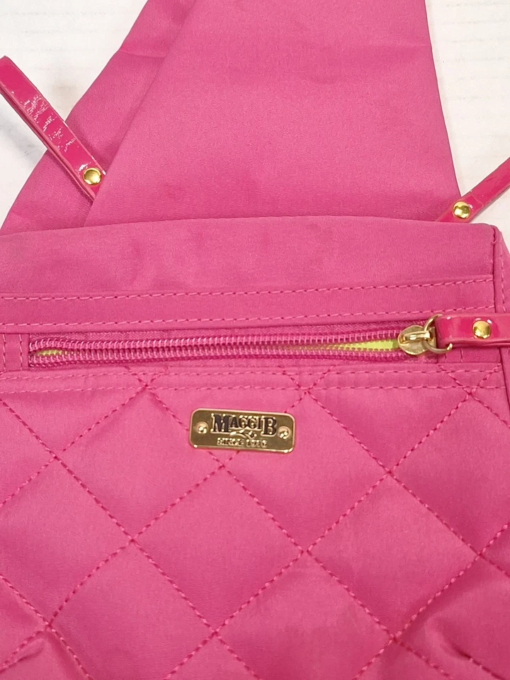 Bolso Bandolera Maggib, Rosa, Pequeño Acolchado, Bolsillos, Cremallera, Elegante  Foto 2 de 4