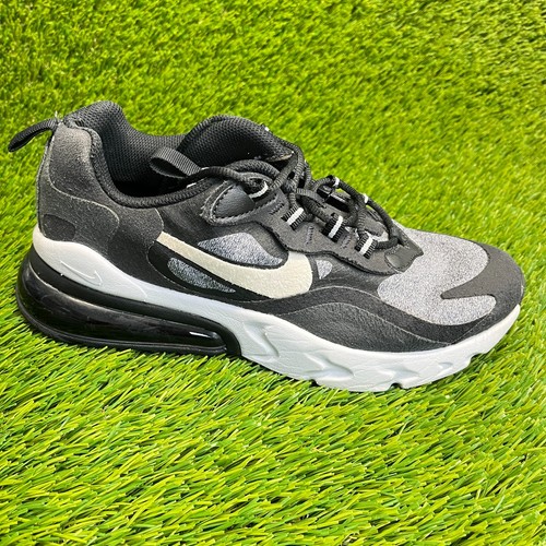 Nike Air Max 270 React Boys Size 6Y Black Gray Athletic Running Shoes Sneakers