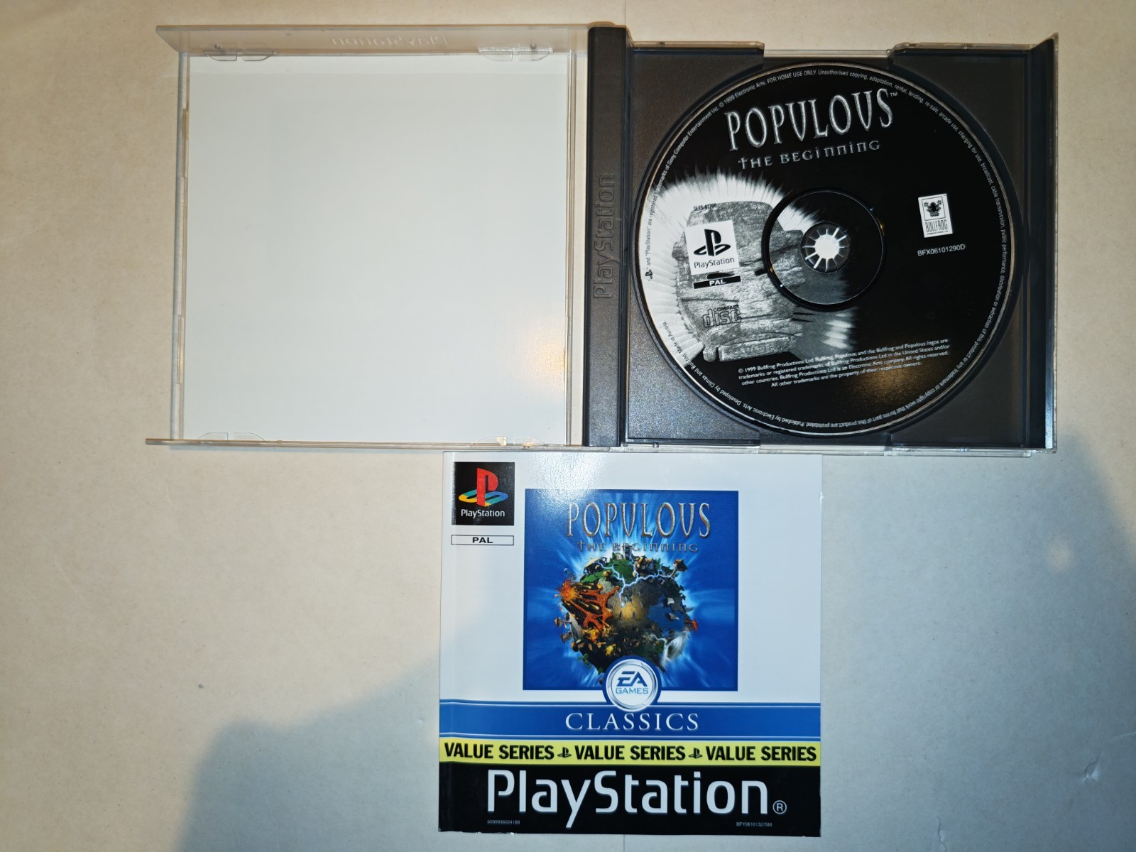 Populous: The Beginning (Sony PlayStation 1, 1999) - With Manual