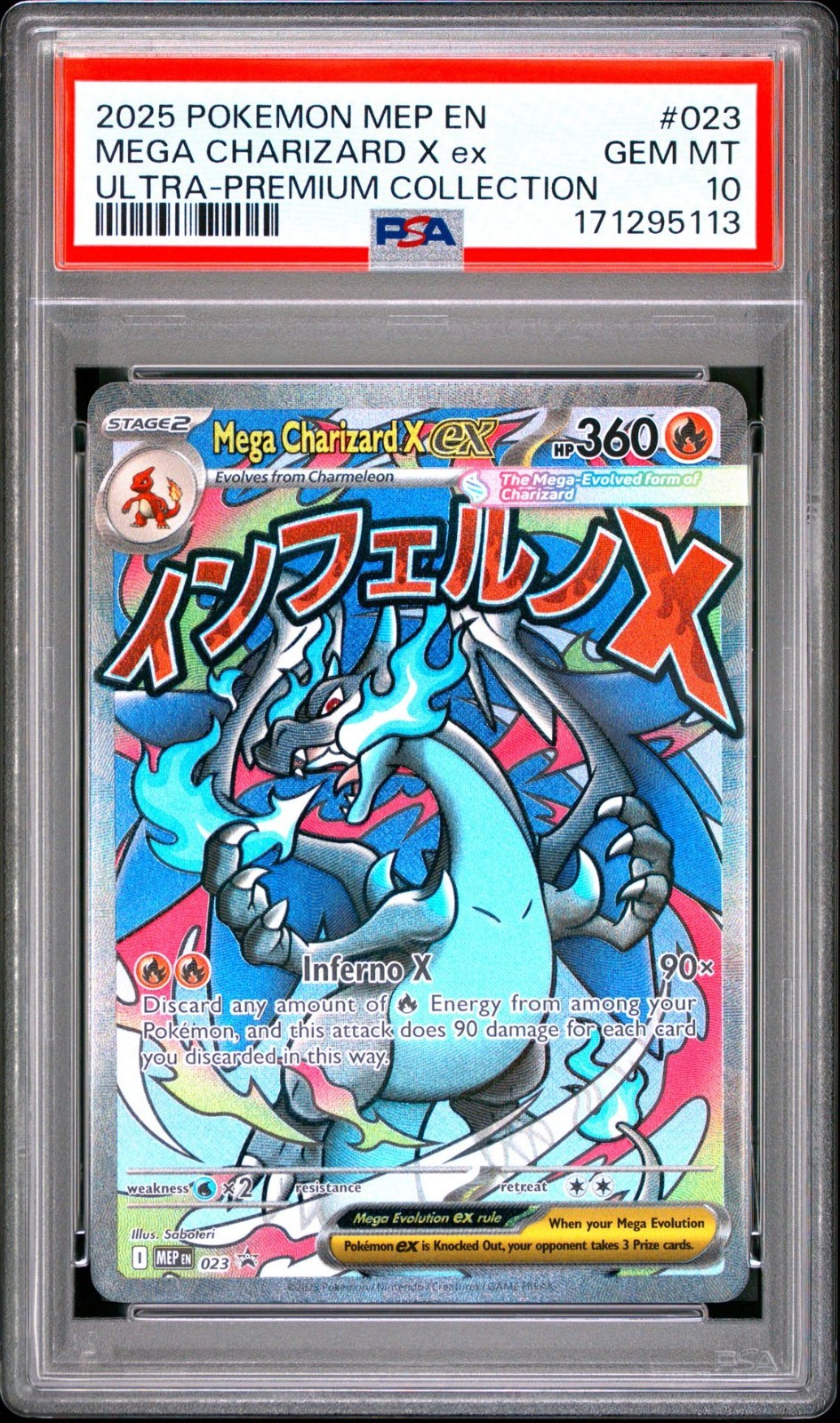 2025 Pokemon Mega Evolutions Black Star Promo #023 Mega Charizard X Ex PSA 10