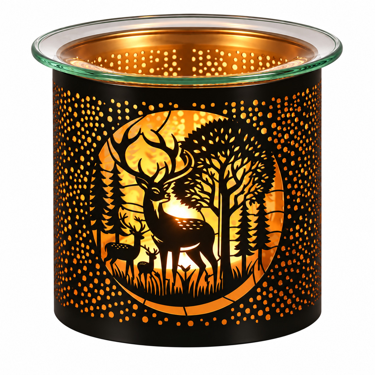 Deer Tea Light Oil Burner Wax Melt Warmer Metal Candle Holder Christmas Gift