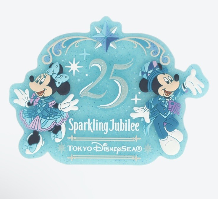 Tokyo Disney Sea 25th Anniversary Magnet Mickey Minnie Sparkling