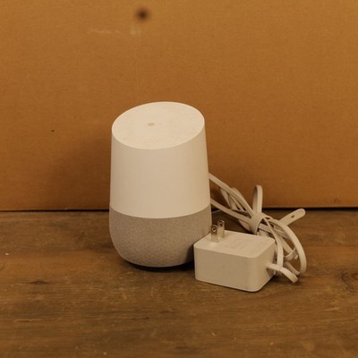 Google Home Smart Speaker White Fabric Voice Assistant WiFi Adapter Included