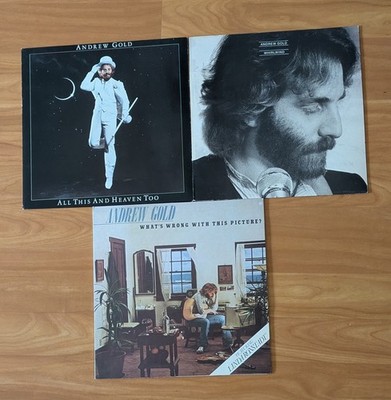 3 ANDREW GOLD LP s: ALL THIS AND HEAVEN TOO , WHIRLWIND, WHATS WRONG WITH THIS P
