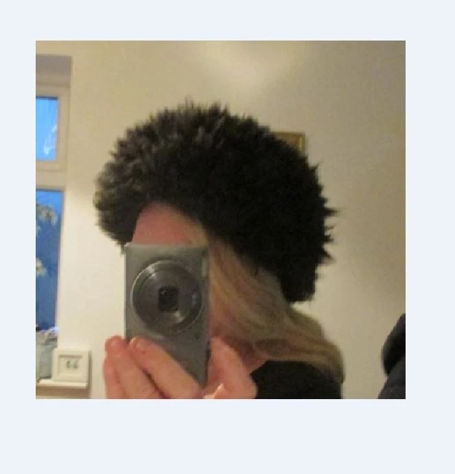 Vintage 1970's Genuine Black Sheepskin Fur Hat Russian Kossak Style Suede inside