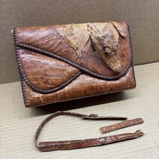 Vintage authentic Alligator skin leather Handbag Purse  read description 