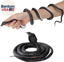 Halloween Fake Snake Toy - 47In Large Rubber Snakes Realistic Keep Birds Away, T