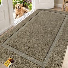 Door Mat for Entrance, TPR Non-Slip Backing, 36" X 60", Beige Washable Low Pro