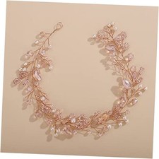 Rhinestones Crystal Hair Vine Headband, Handmade Bridal Hair Accessories Pink