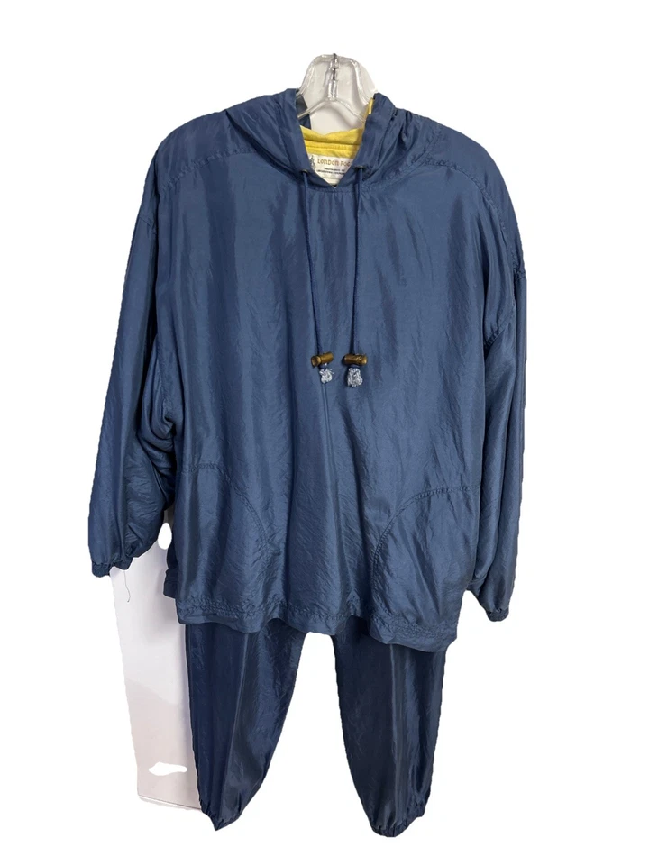 Traje Pantalón London Fog 100% Seda Azul Talla M Foto 3 de 4