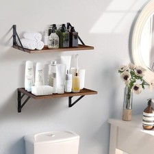Tectocker-DOU 2 Pc Deep Floating Shelves ; Wall Mounted Hanging Shelves
