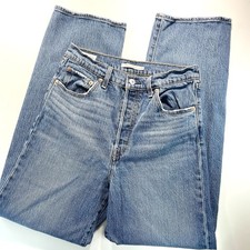 Levi  s Women  s Denim Jeans Ribcage Straight Button Fly Medium Wash 29