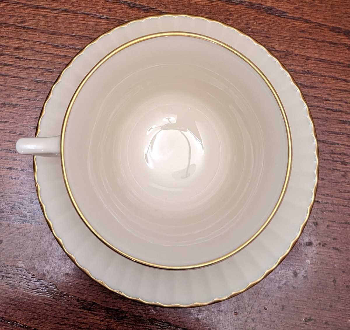 LENOX TEMPLE COLLECTION CITATION GOLD CUP AND SAUCER SET