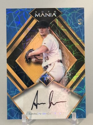 Aaron Shortridge 2023 Wild Card Auto Mania  Blue Lazers /5 #AM-D1 Auto. B744