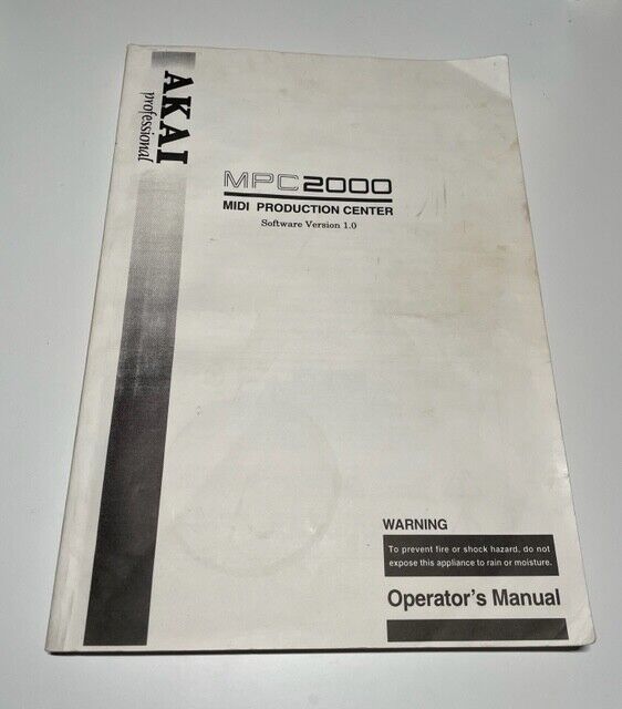Max 82% OFF Akai MPC2000 manual User Production MIDI Regular dealer Guide Center