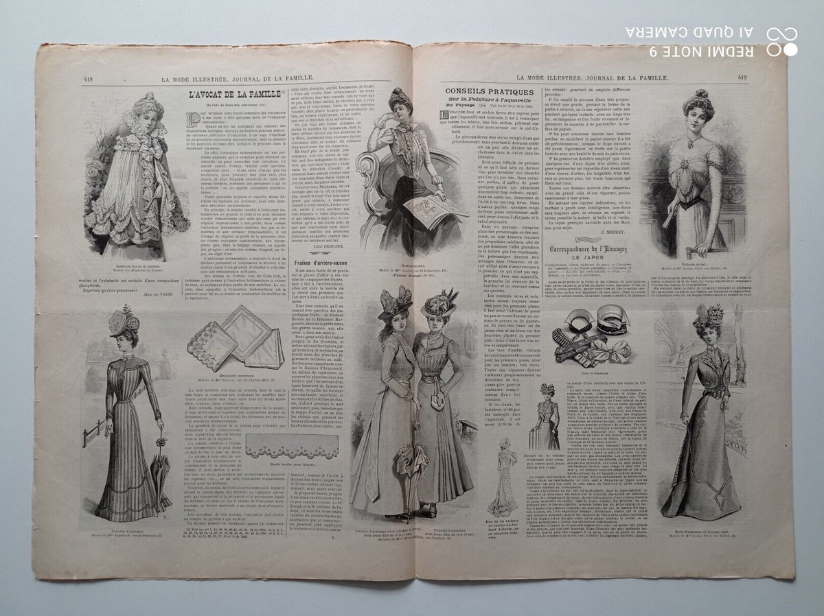 Revue Ancienne La Mode Illustrée N°26 De 1908 Avec Planche Patrons - Originale