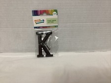 Cast metal 3" Letter K With Mounting Screws Black Texture