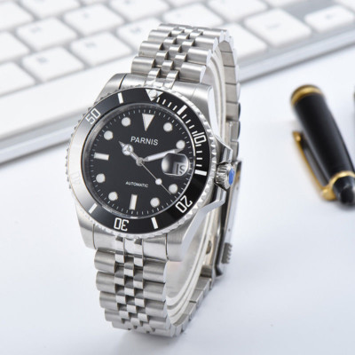 Saphirglas 40mm PARNIS Herren 21 Steine Miyota Automatische Armbanduhren Uhren